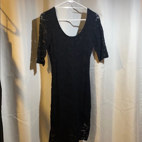 Black Lace Bodycon Dress- Size M - Picture 1 of 4